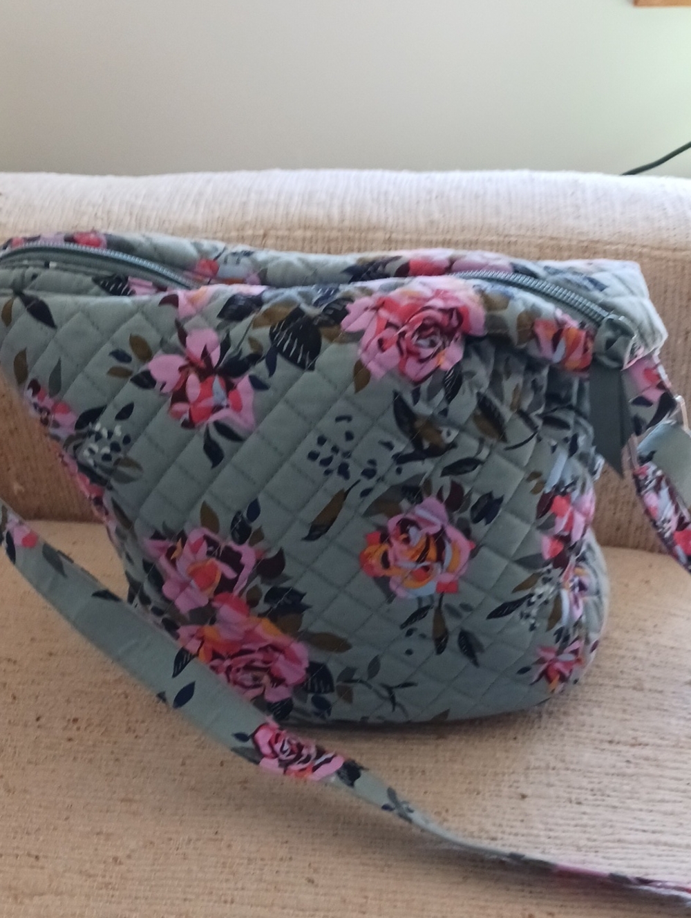 Quilted Floral Crossbody Bag in Sage Green -  VERA BRADLEY Women's Shoulder Bag